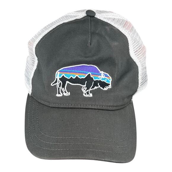 Patagonia Fitz Roy Bison Snapback Mesh hat baseball cap men's one size in gray - Picture 1 of 5